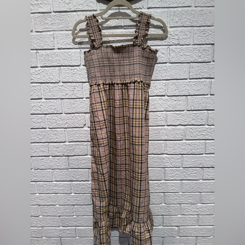 Rails Plaid Smocked Maxi Dress